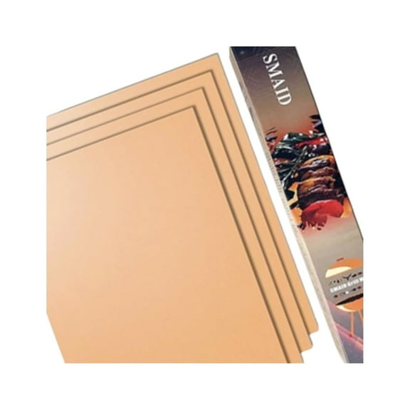 Smaid - Copper Grill Mat for Gas Charcoal Electric Non Stick Reusable- 4 Pack Black 15.75 x 13 Inch