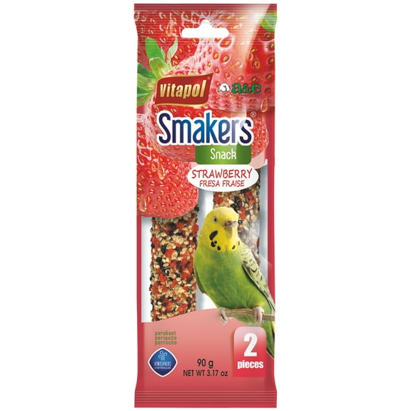 Smakers Bird Treat Sticks Strawberry 2count Parakeet A&E
