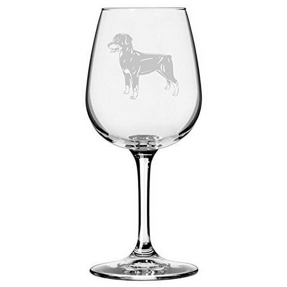 Smaland Hound (Smalandsstovare) Dog Themed Etched 12.75oz Libbey Wine Glass