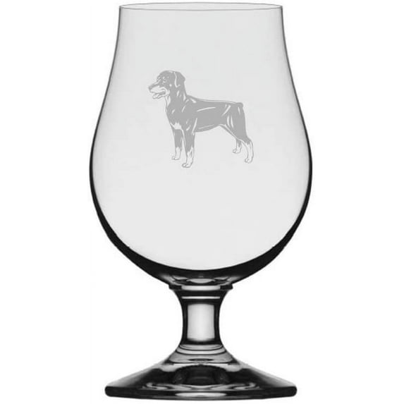 Smaland Hound Smalandsstovare Dog Themed Etched 13.25oz Iona Beer Glass
