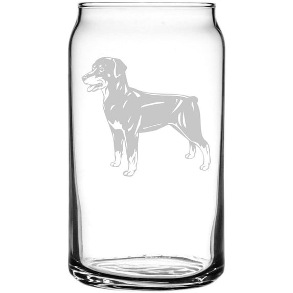 Smaland Hound Smalandsstovare Dog Themed Etched All Purpose 16oz Libbey Can Glass