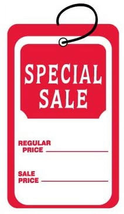 Small (1.25" X 1.875") Promotional Special Sale Merchandise Tag with String. Case of 2,000 Tags.