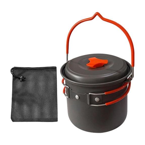Small 1.4L Outdoor Cooking Pots Heatproof Grip Aluminum Alloy Alloy Camping Cookware for Wilderness Expeditions