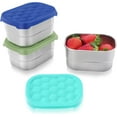thumbnail image 1 of Small (1 CUP) Stainless Steel Snack Containers for Kids | Easy Open Leak Proof Food Containers with Silicone Lids - Perfect Metal Toddler Lunch Box for Daycare and School (8oz), 1 of 4