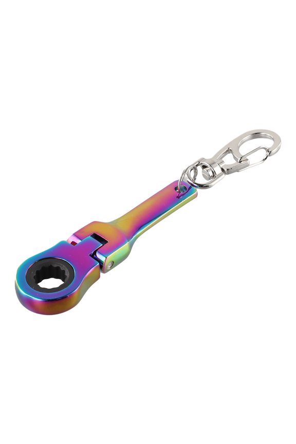 Small 10Mm Ratchet Spanner Portable Wrench with Key Chain 180 Degree Rotatable Colorful