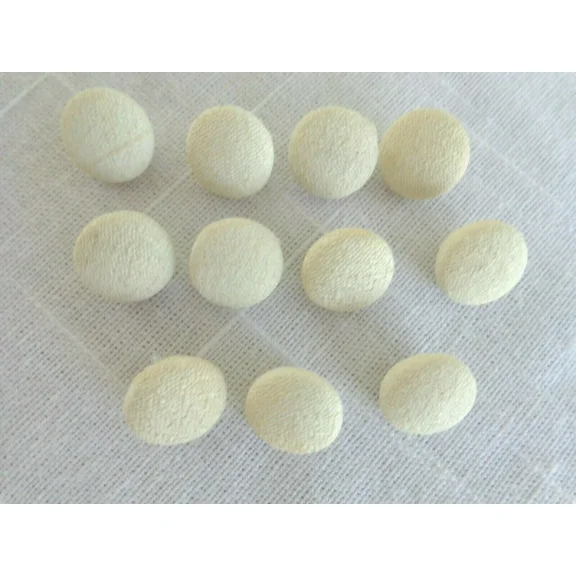 Small 11 Ivory Cloth 1 Loop Buttons Vintage (#3692).