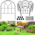 thumbnail image 1 of Small 12.55" * 16.53" Decorative Garden Fencing Border, No Dig Fences Barrier, Black Metal Fence, Garden Edging Fence Panel, Dog Fence Outdoor for Yard, Flower Bed (6 PCS), 1 of 8