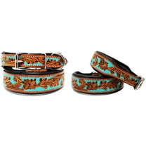 Small 13''- 17'' Dog Puppy Collar Cow Leather Adjustable Padded Canine 6086