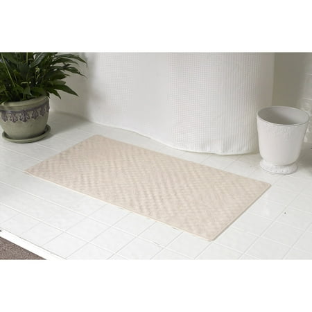 Small (13'' x 20'') Slip-Resistant Rubber Bath Tub Mat in Bone