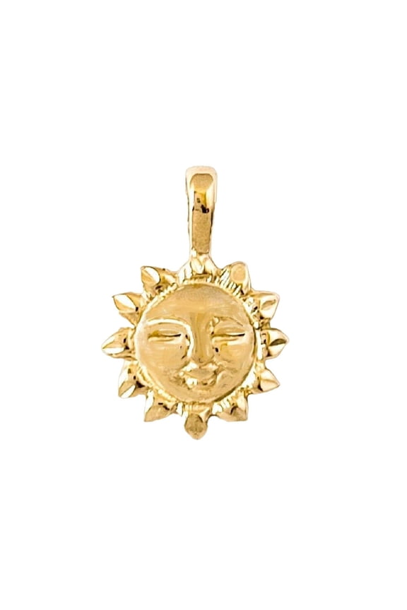Small 14K Yellow Gold SUN Pendant Charm