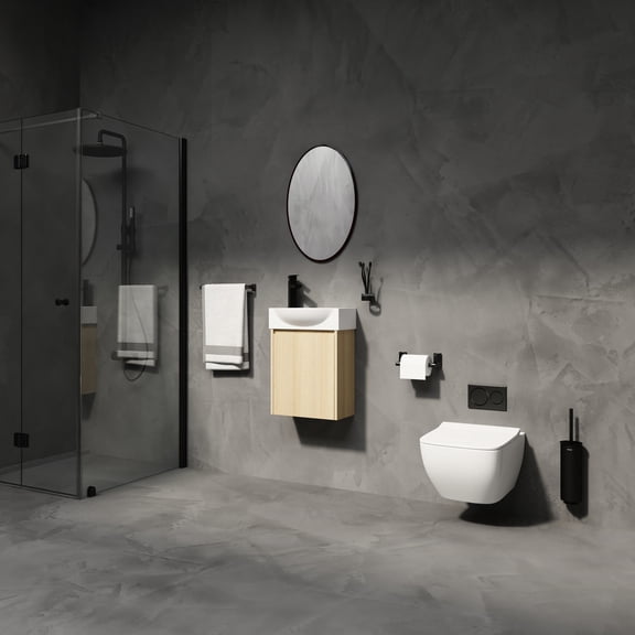 Small 16" bathroom vanity set | Suitable for powder rooms and small bathrooms | Allows for essential item storage