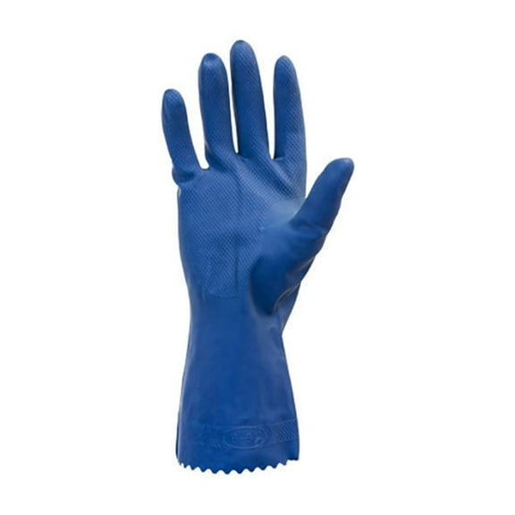Small, 18 Mil Blue, Unlined Latex Canner Gloves (1 Dozen)