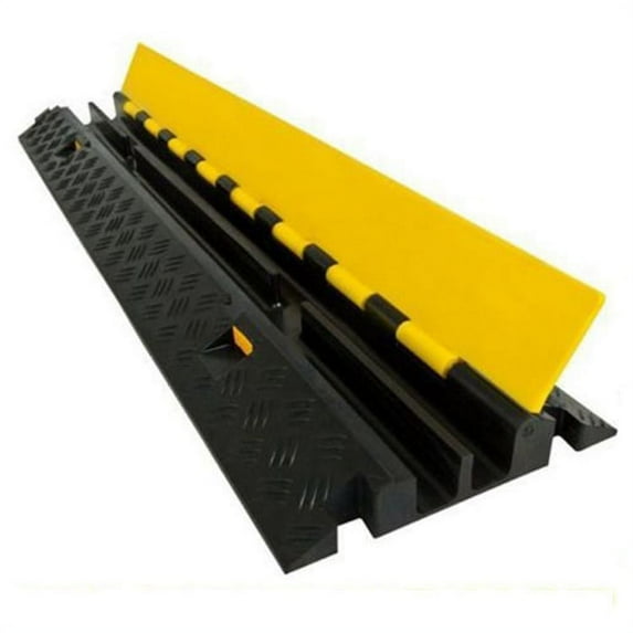 Small 2 Channel Rubber Cable Protector Ramp Warehouse Electrical Cover Wire - Electriduct