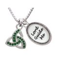 thumbnail image 1 of Small 2-D Green Trinity Knot Lord Guide Me Necklace, 18"+2", 1 of 2