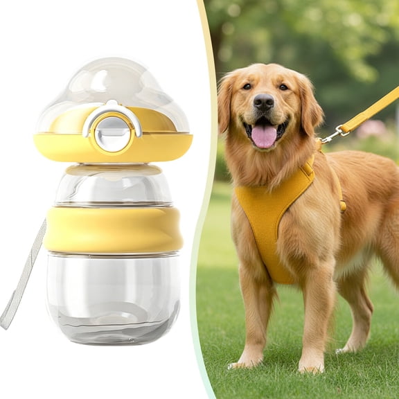 Small 2 in 1 Portable Dog Water Bottle, 10x16cm Leak Proof Pet Water Dispenser with Integrated Cup for Outdoor Walking Hiking, 1 Bottle