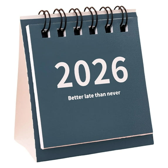 Small 2026 Desk Calendar, Mini Standing Flip Desktop Calendar, January 2026 to December 2026, Colorful 2026 Calendars for Home Office, Durable Thick Paper Twin-Wire Binding, 1Pc(Blue,2.5x1.4x2.9")