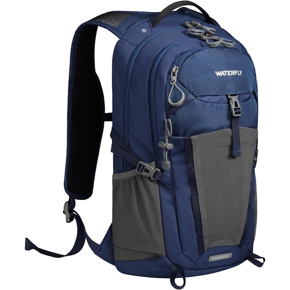 Small 20L Hiking Daypack with Phone Pocket, Hydration Bladder Holder, Breathable Backpanel, and 5 Pockets in Blue