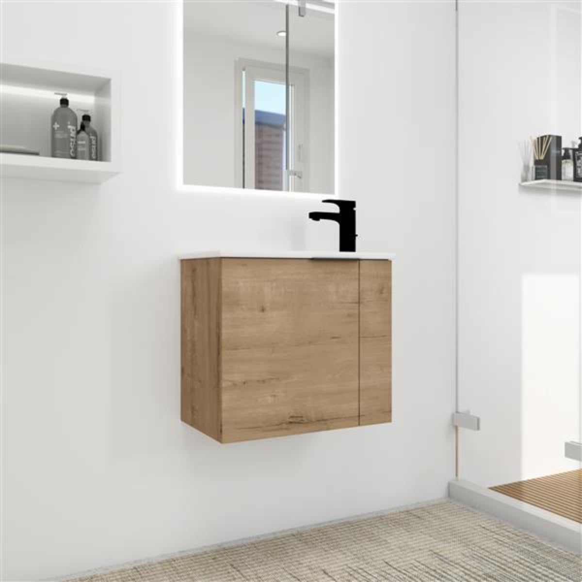 Small 22x13 Inch Bathroom Vanity with Sink for Compact Spaces Modern