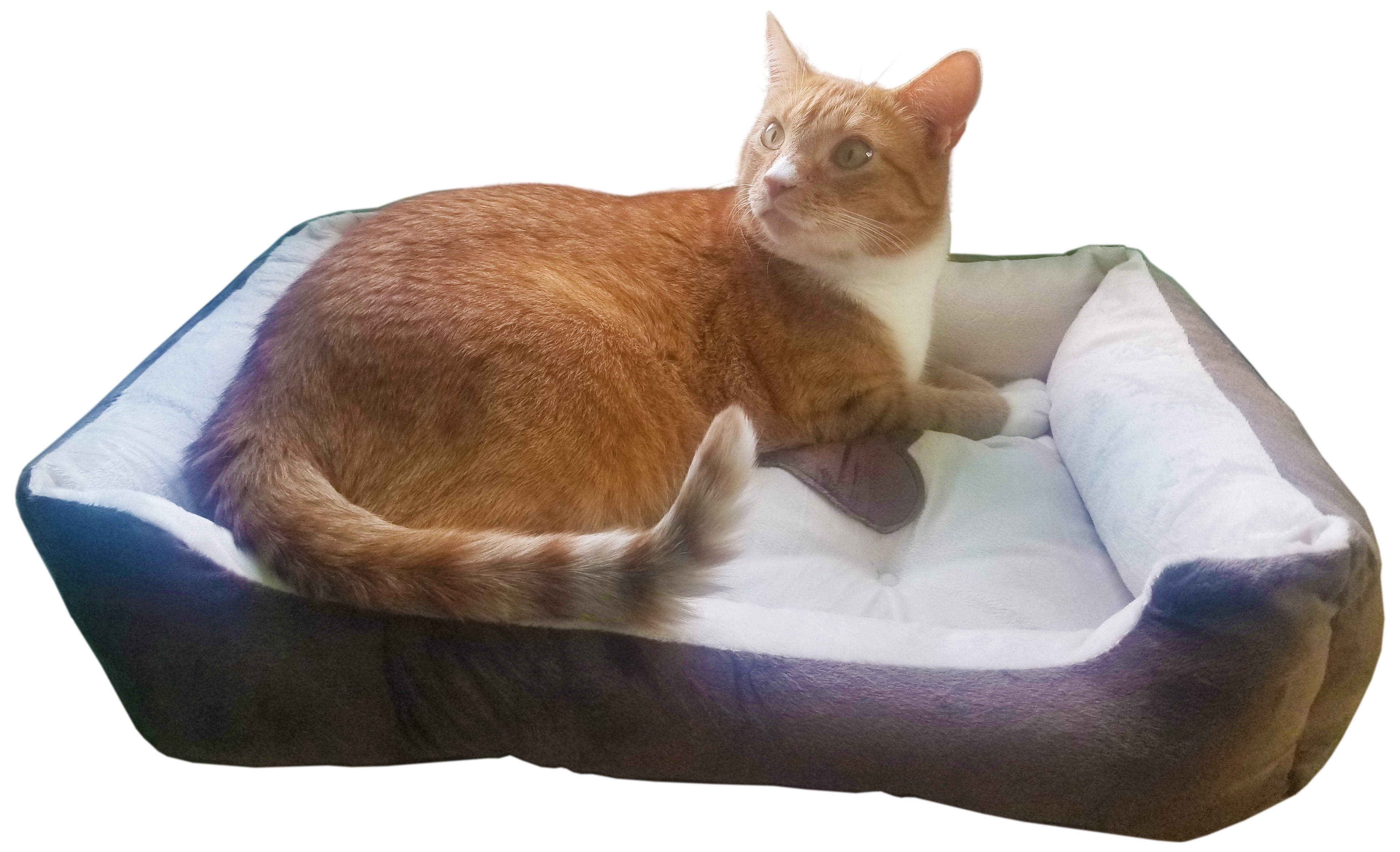 Small 24"×18" Luxury Pet Bed for Dogs or Cats - Super Soft, Machine Washable, Waterproof Non-Slip Underside, Low Front Wall for Easy Entering & Exiting