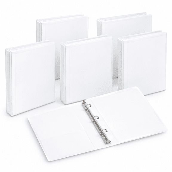 Small 3 Ring Binder For 5.5" X 8.5" Paper White 6 Pk