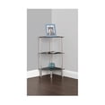 thumbnail image 1 of Small 3 Tier Corner Shelving Unit - Chrome Effect & Black Glass, 1 of 1