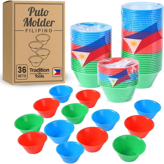 Small 36 Pcs Puto Molder Filipino (2.2" x 1") - Kutsinta Molder for Baking - Puto Mold Cups for Steamer - Filipino Plastic Molds for Desserts