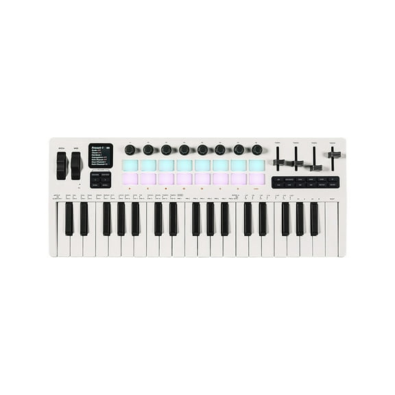 Small 37 Key Keyboard Controller Portable Music Production Tool Plastic Texture Suitable for Studio and Travel