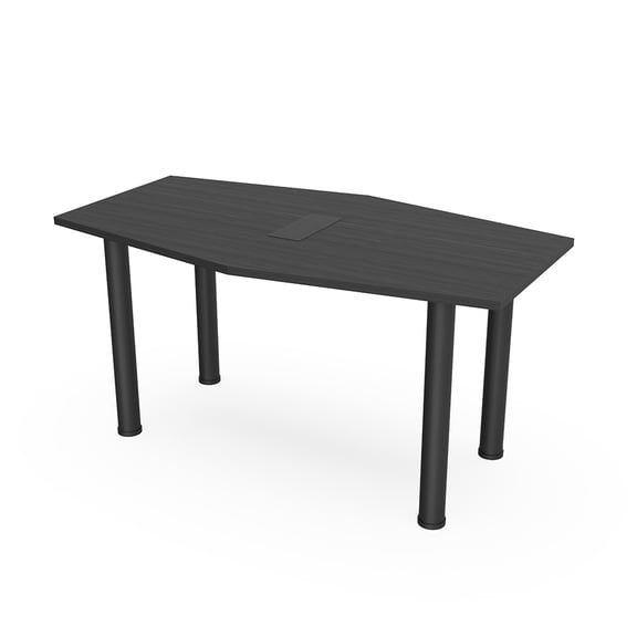 Small 3x5 Hexagon Irregular Conference Table Post Legs Power And Data