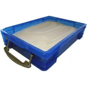 Small 4 Liter Portable Sand Tray with Lid, Blue