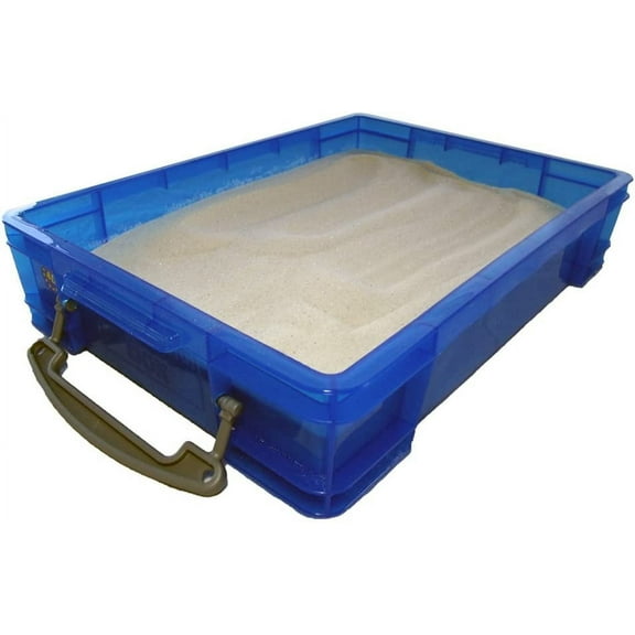 Small 4 Liter Portable Sand Tray with Lid, Blue