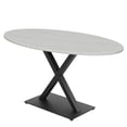 thumbnail image 1 of Small 4 Person Oval Conference Room Table With X Base And Power Unit, 1 of 5