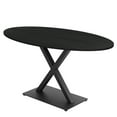 thumbnail image 1 of Small 4 Person Oval Conference Room Table With X Base And Power Unit, 1 of 5