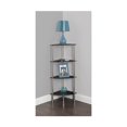 thumbnail image 1 of Small 4 Tier Corner Shelving Unit - Chrome Effect & Black Glass, 1 of 1