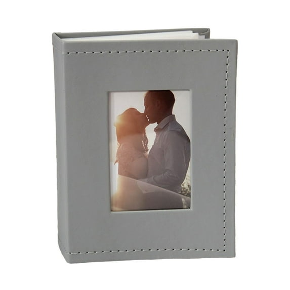 Small 4X6 Photo Album, Linen Cover Picture Book, Small 4X6 Photo Album with Front Window Portable Picture Book for Travel Wedding Memories, Christmas Gift