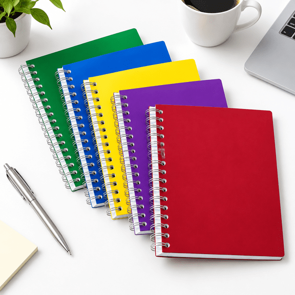 Small 4x6 Inch College Ruled Spiral Memo Pads, 15 Pack with Assorted Colors