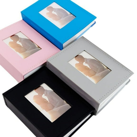 Small 4x6 Photo Album with Front View Window, Portable Picture Book for Travel, Wedding Memories, and Photo Organization