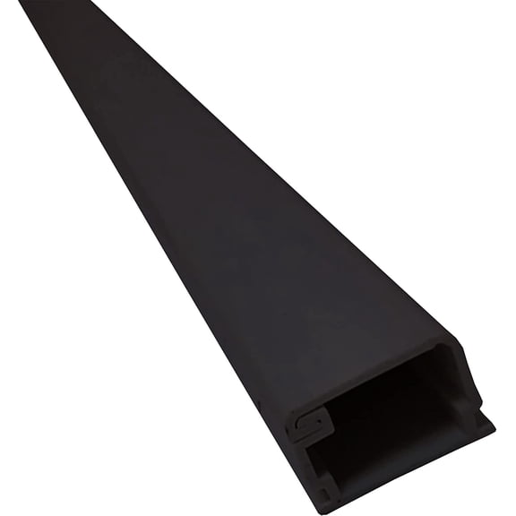 Small 5 Foot Latching Surface Cable Raceway - Channel Size: 0.5"W x 0.45"H - 5 Sticks - Black