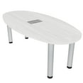 thumbnail image 1 of Small 5 Ft Oval Boat Shaped Conference Table Post Legs Power And Data, 1 of 7