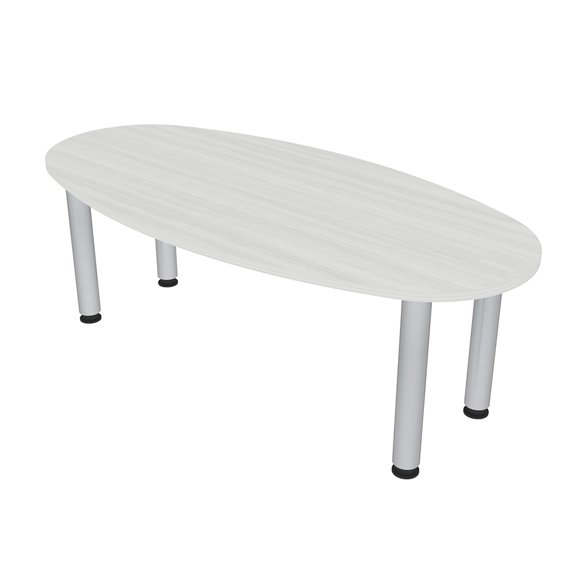 Small 5 Ft Oval Boat Shaped Conference Table Post Legs Power And Data