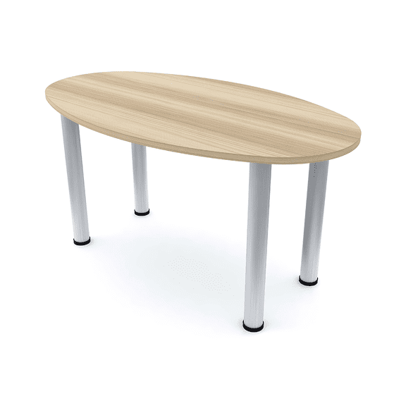Small 5 Ft Oval Boat Shaped Conference Table Post Legs Power And Data