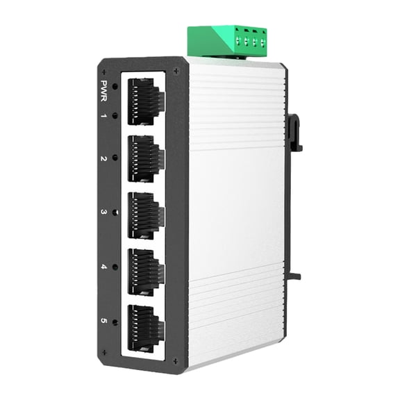 Small 5 Port Industrial Ethernet Switcher Metal Enclosure Works In Extreme Cold And Hot Conditions