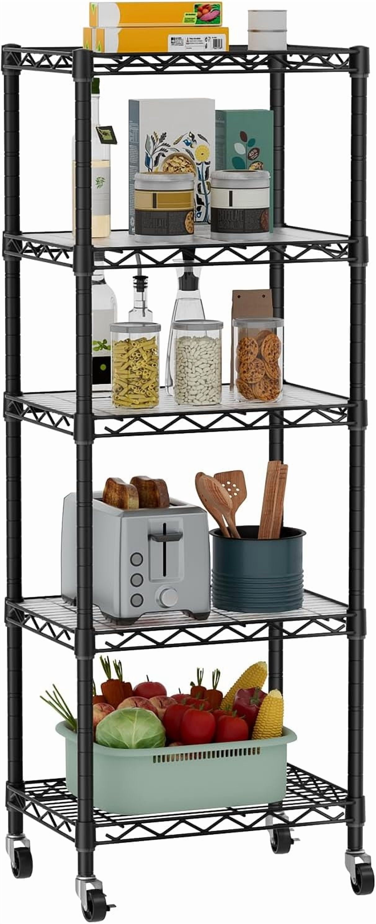 Small 5 Tier Shelves Storage Wire Shelving Unit Metal Shelf Adjustable
