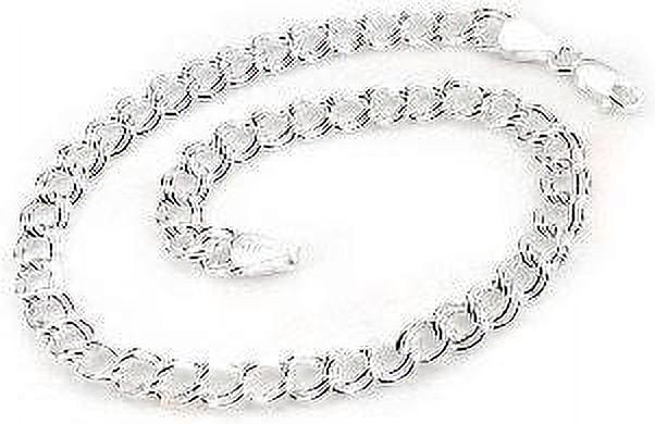 SILVER INSANITY Small 5mm Wide Sterling Silver 7" Double Link Chain Charm Bracelet