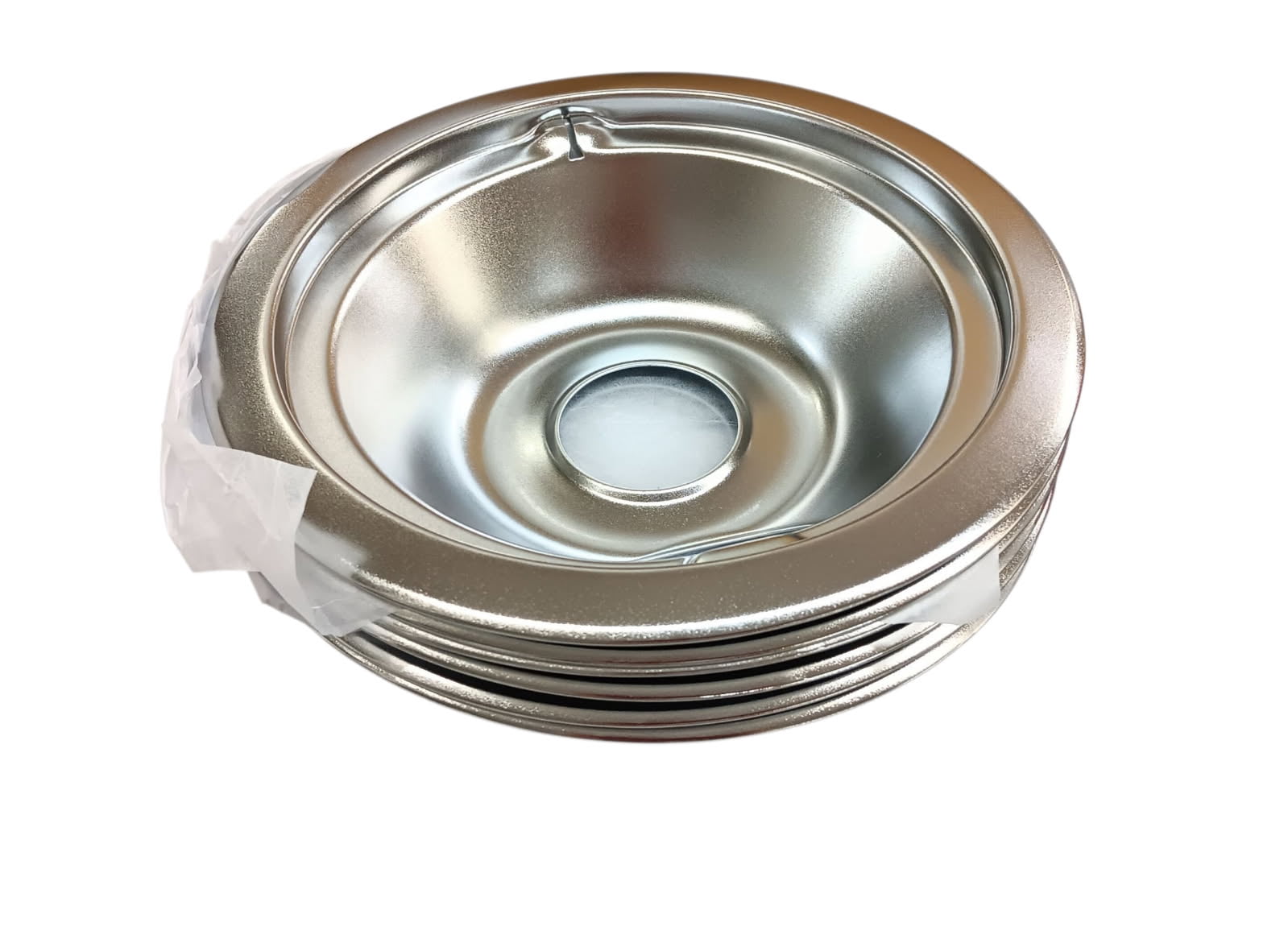 Small 6" Chrome Drip Bowl Tray 6-Pack fits GE, WB31K10265, WB32X5075, WB31M16