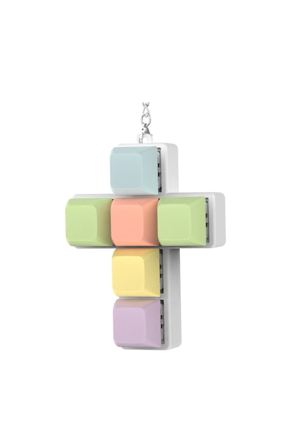 Small 6 Switches Tester Keychains Strong Plastic Squirm Tool Stress Relief Switches Tester Spare for Office & Travel Use