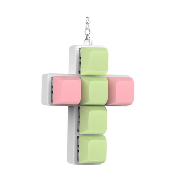 Small 6 Switches Tester Keychains Strong Plastic Squirm Tool Stress Relief Switches Tester Spare for Office & Travel Use