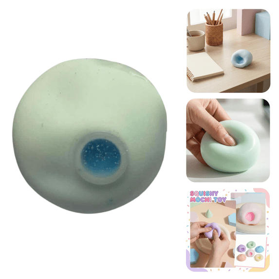 Small 6cm Mochi Squeeze Ball for Stress, Slow Rising Dough Fidget Toy, Calming Sensory Play for Adult Break, Random Style Assorted