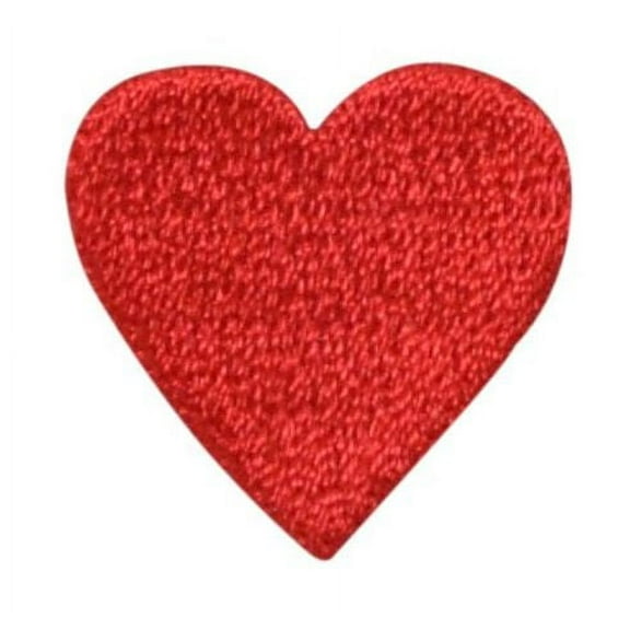 Small .75" Red Heart Iron on Embroidered Patch