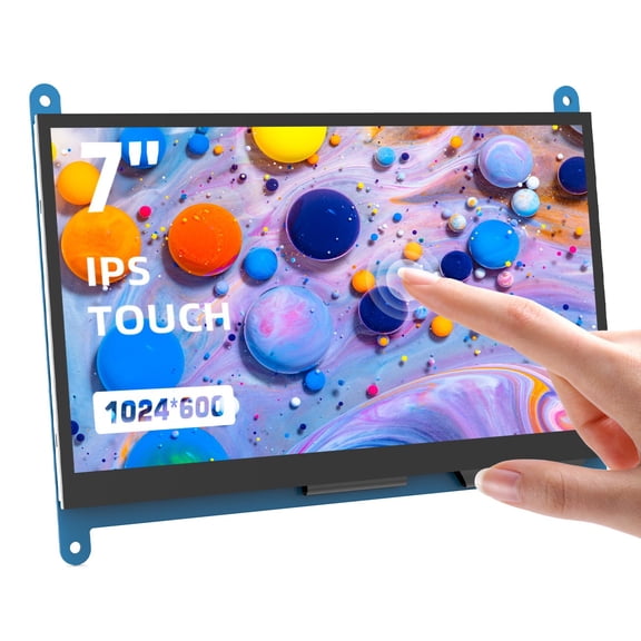 Small 7inch Touchscreen HDMI Monitor Portable Computer PC Second Gaming Display IPS LCD Screen Compatible with RasPi 4 3 2 1 B B+ A+, Windows 10/8/7, Drive Free