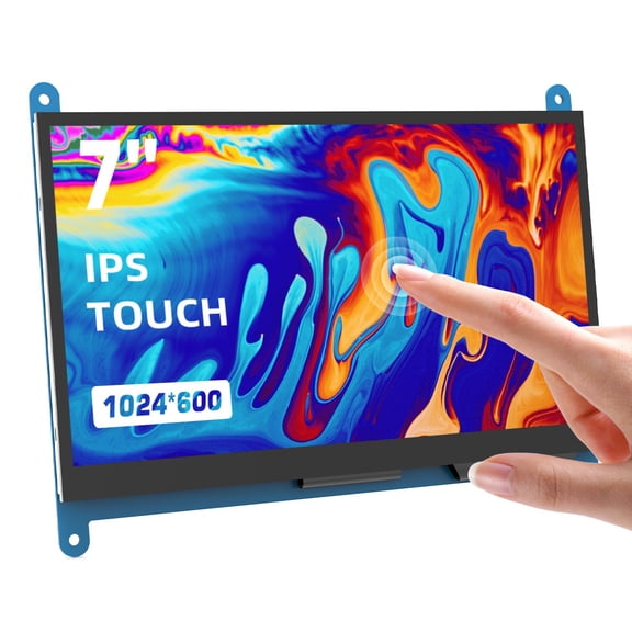 Small 7inch Touchscreen HDMI Monitor Portable Computer PC Second Display IPS LCD Screen Compatible with RasPi 4 3 2 1 B B+ A+, Windows 10/8/7, Drive Free